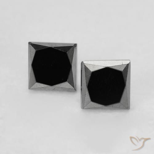 0.29ctw Natürlicher Schwarz Diamant, Quadrat, Lichtundurchlässig