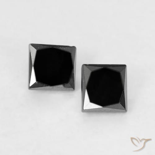 0.11ctw Natürlicher Schwarz Diamant, Quadrat, Lichtundurchlässig