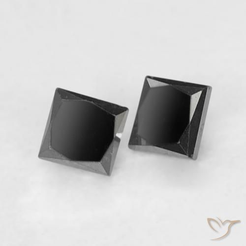 0.11 ct natürliche Schwarz Diamant-Edelsteine, Quadrat, Lichtundurchlässig