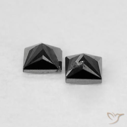 0.11 ct natürliche Schwarz Diamant-Edelsteine, Quadrat, Lichtundurchlässig