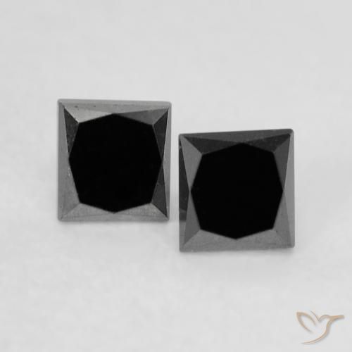 0.35ctw Natürlicher Schwarz Diamant, Quadrat, Lichtundurchlässig