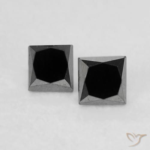 0.14ctw Natürlicher Schwarz Diamant, Quadrat, Lichtundurchlässig