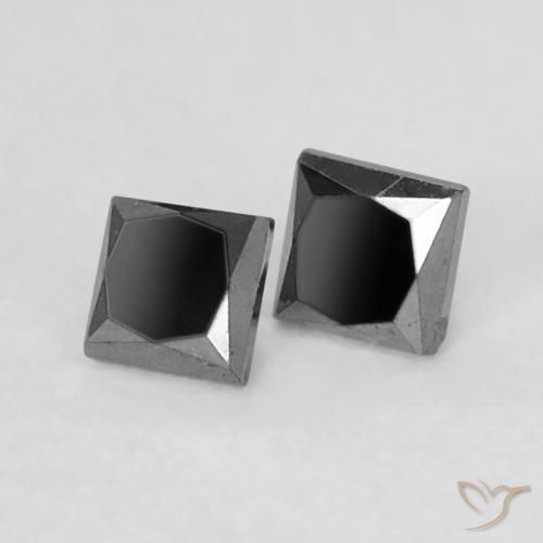 0.14 ct natürliche Schwarz Diamant-Edelsteine, Quadrat, Lichtundurchlässig