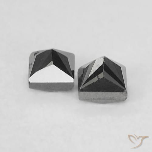 0.14 ct natürliche Schwarz Diamant-Edelsteine, Quadrat, Lichtundurchlässig