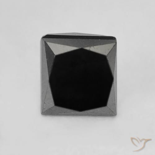 0.40ct Natürlicher Schwarz Diamant, Quadrat, Lichtundurchlässig
