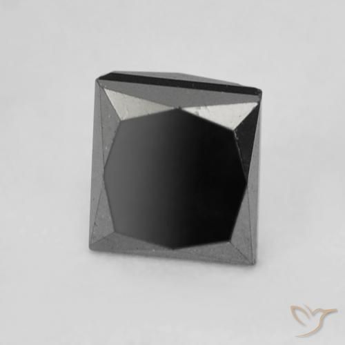 9,17 ctw natürlicher Schwarz Diamant, Quadrat, Lichtundurchlässig
