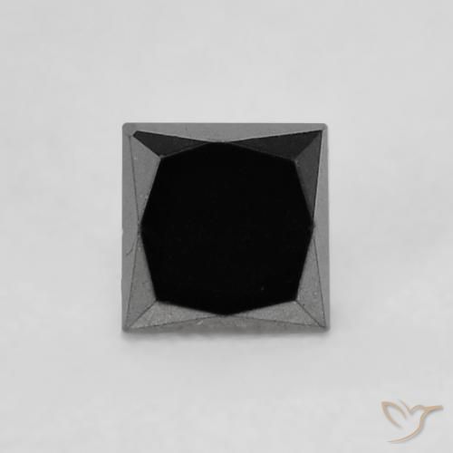 0.21ct Natürlicher Schwarz Diamant, Quadrat, Lichtundurchlässig, Photo A