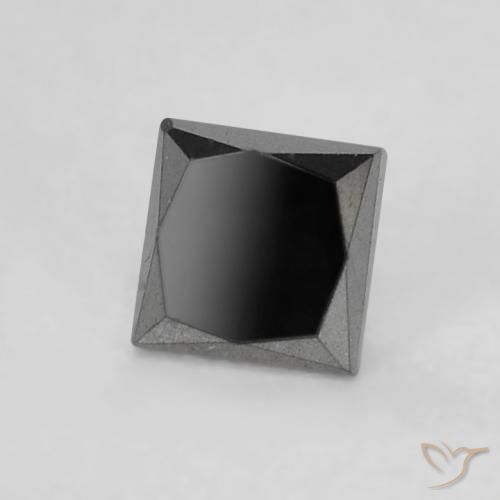 9,17 ctw natürlicher Schwarz Diamant, Quadrat, Lichtundurchlässig