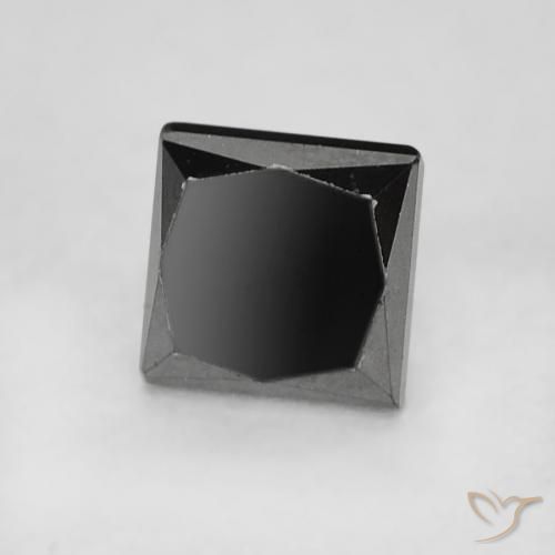 9,17 ctw natürlicher Schwarz Diamant, Quadrat, Lichtundurchlässig