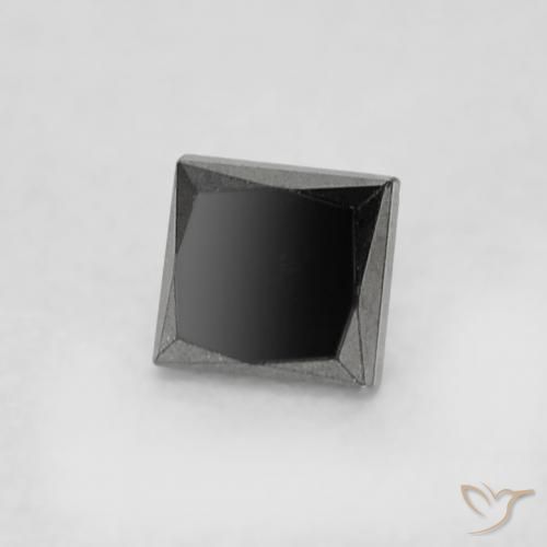 9,17 ctw natürlicher Schwarz Diamant, Quadrat, Lichtundurchlässig