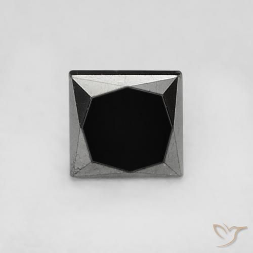 0.22ct Natürlicher Schwarz Diamant, Quadrat, Lichtundurchlässig