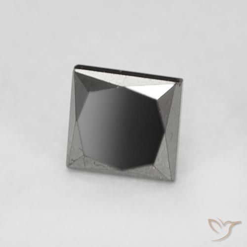 9,17 ctw natürlicher Schwarz Diamant, Quadrat, Lichtundurchlässig