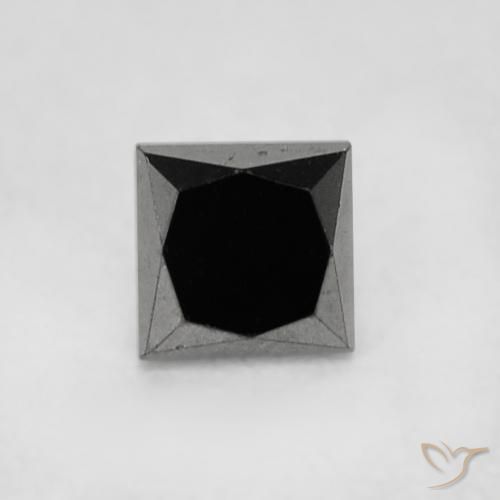 0.20ct Natürlicher Schwarz Diamant, Quadrat, Lichtundurchlässig