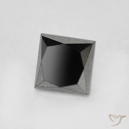 9,17 ctw natürlicher Schwarz Diamant, Quadrat, Lichtundurchlässig