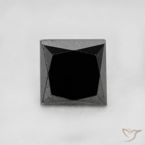 0.35ct Natürlicher Schwarz Diamant, Quadrat, Lichtundurchlässig, Photo A