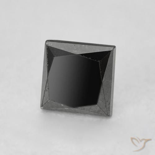 9,17 ctw natürlicher Schwarz Diamant, Quadrat, Lichtundurchlässig
