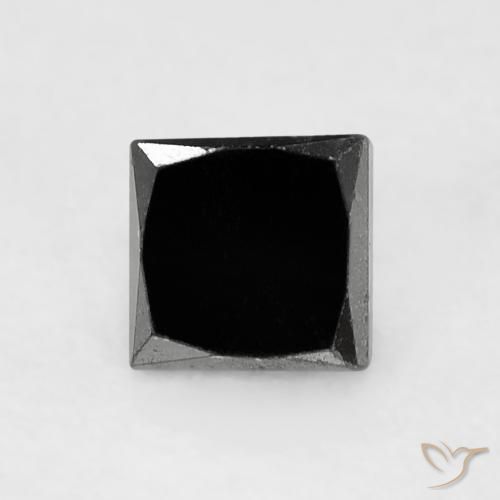 0.42ct Natürlicher Schwarz Diamant, Quadrat, Lichtundurchlässig