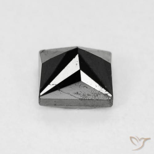 9,17 ctw natürlicher Schwarz Diamant, Quadrat, Lichtundurchlässig
