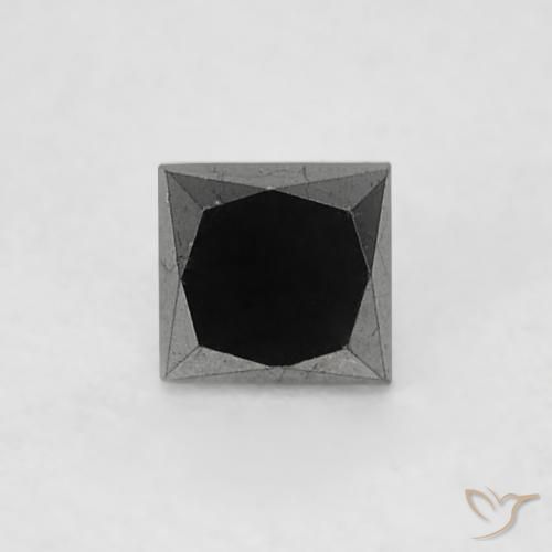 0.14ct Natürlicher Schwarz Diamant, Quadrat, Lichtundurchlässig