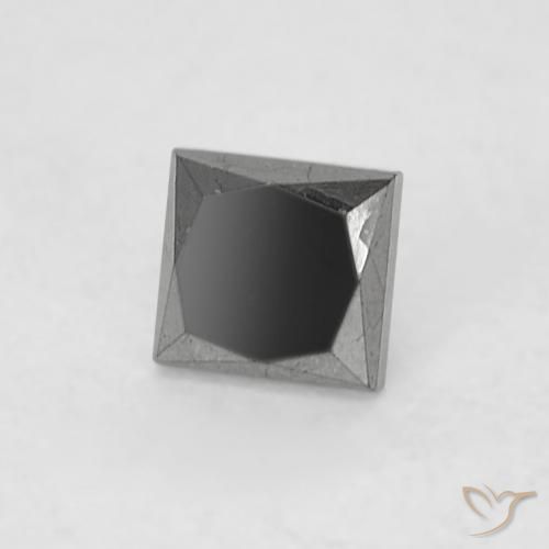 9,17 ctw natürlicher Schwarz Diamant, Quadrat, Lichtundurchlässig