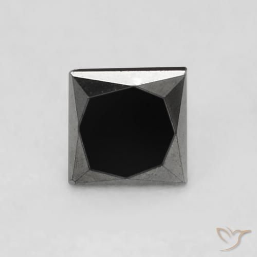 0.34ct Natürlicher Schwarz Diamant, Quadrat, Lichtundurchlässig, Photo A