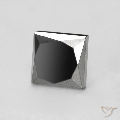 9,17 ctw natürlicher Schwarz Diamant, Quadrat, Lichtundurchlässig