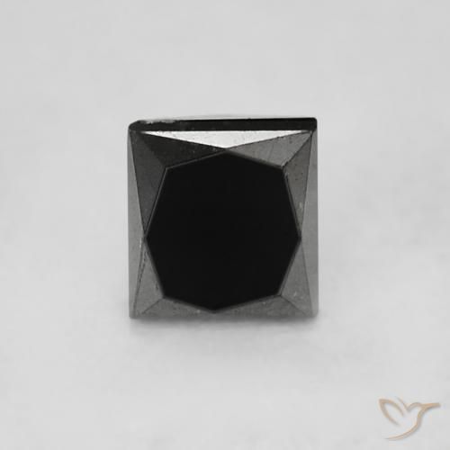 0.30ct Natürlicher Schwarz Diamant, Quadrat, Lichtundurchlässig