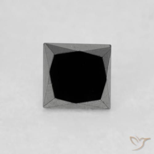 0.19ct Natürlicher Schwarz Diamant, Quadrat, Lichtundurchlässig
