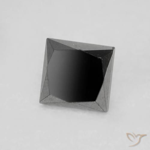9,17 ctw natürlicher Schwarz Diamant, Quadrat, Lichtundurchlässig