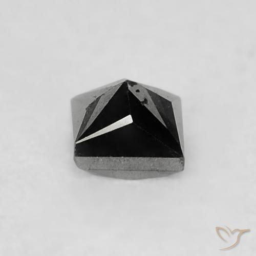 9,17 ctw natürlicher Schwarz Diamant, Quadrat, Lichtundurchlässig