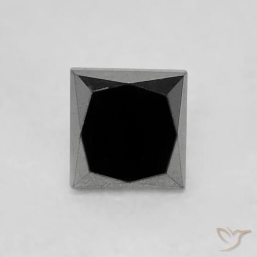 0.22ct Natürlicher Schwarz Diamant, Quadrat, Lichtundurchlässig