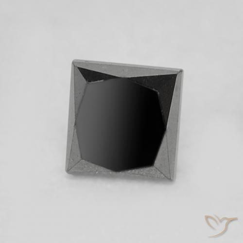 9,17 ctw natürlicher Schwarz Diamant, Quadrat, Lichtundurchlässig