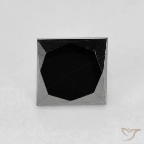 9,17 ctw natürlicher Schwarz Diamant, Quadrat, Lichtundurchlässig