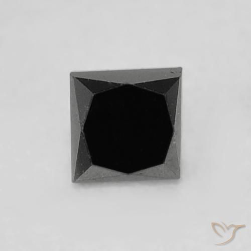 0.15ct Natürlicher Schwarz Diamant, Quadrat, Lichtundurchlässig