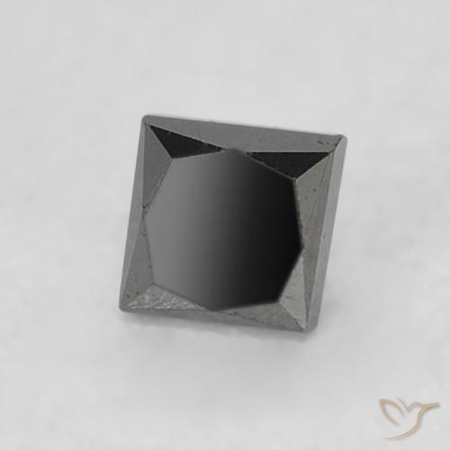 9,17 ctw natürlicher Schwarz Diamant, Quadrat, Lichtundurchlässig