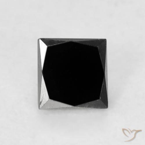 0.29ct Natürlicher Schwarz Diamant, Quadrat, Lichtundurchlässig