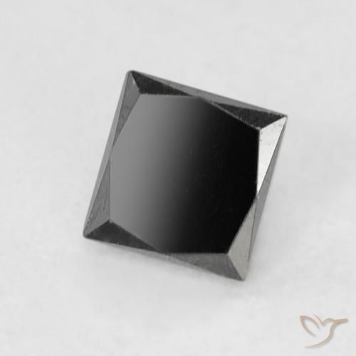 9,17 ctw natürlicher Schwarz Diamant, Quadrat, Lichtundurchlässig