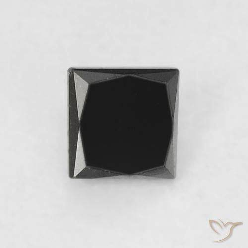 0.12ct Natürlicher Schwarz Diamant, Quadrat, Lichtundurchlässig
