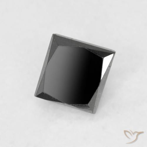 9,17 ctw natürlicher Schwarz Diamant, Quadrat, Lichtundurchlässig