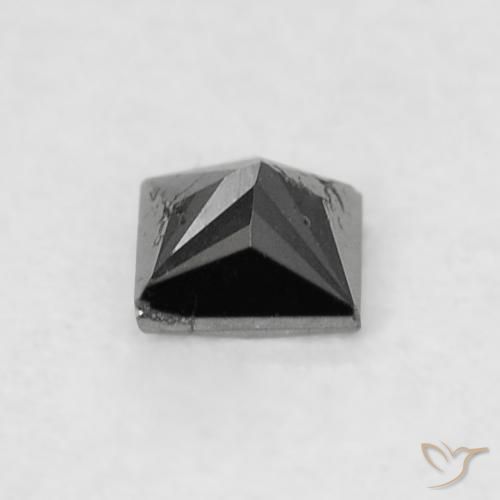 9,17 ctw natürlicher Schwarz Diamant, Quadrat, Lichtundurchlässig