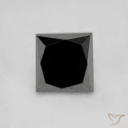 0.24ct Natürlicher Schwarz Diamant, Quadrat, Lichtundurchlässig