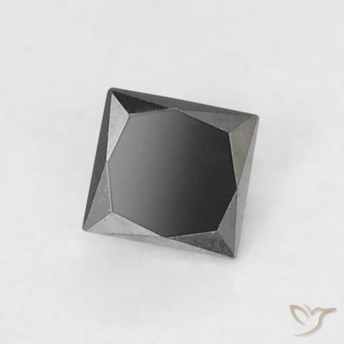 0.12ct Natürlicher Schwarz Diamant, Quadrat, Lichtundurchlässig