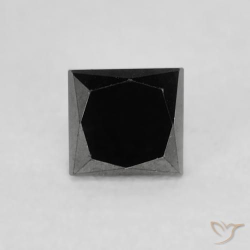 9,17 ctw natürlicher Schwarz Diamant, Quadrat, Lichtundurchlässig