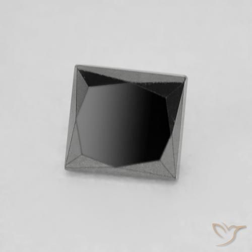 9,17 ctw natürlicher Schwarz Diamant, Quadrat, Lichtundurchlässig