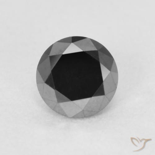 0.22ct Natürlicher Schwarz Diamant, Runden, Lichtundurchlässig