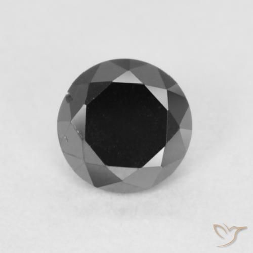 0.22ct Natürlicher Schwarz Diamant, Runden, Lichtundurchlässig
