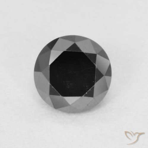 0.20ct Natürlicher Schwarz Diamant, Runden, Lichtundurchlässig