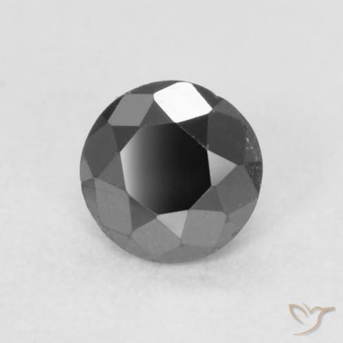 0.21ct Natürlicher Schwarz Diamant, Runden, Lichtundurchlässig