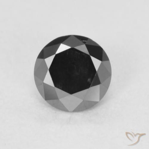 0.20ct Natürlicher Schwarz Diamant, Runden, Lichtundurchlässig