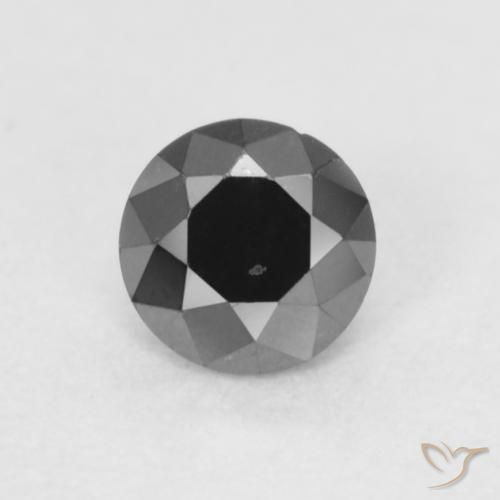 0.21ct Natürlicher Schwarz Diamant, Runden, Lichtundurchlässig